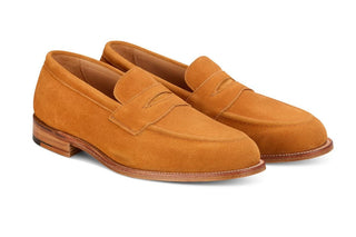 Jermyn Street Penny Loafer - Golden Tan Suede - R E Tricker Ltd