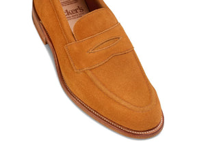 Jermyn Street Penny Loafer - Golden Tan Suede - R E Tricker Ltd