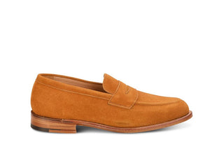 Jermyn Street Penny Loafer - Golden Tan Suede - R E Tricker Ltd