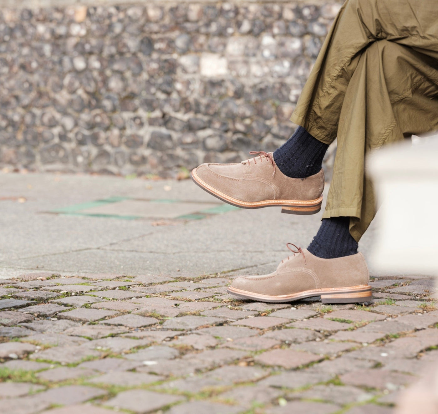 Kilsby Derby Shoe - Visone Repello Suede - R E Tricker Ltd