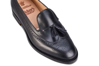 Leydon Tassel Loafer - Black Calf - R E Tricker Ltd