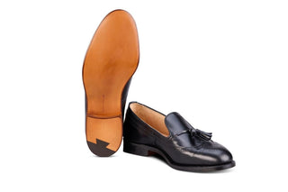 Leydon Tassel Loafer - Black Calf - R E Tricker Ltd