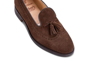 Leydon Tassel Loafer - Chocolate Repello Suede - R E Tricker Ltd