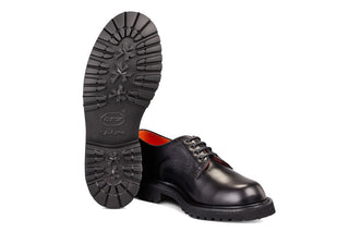 Linda Derby Tramper Shoe - Black Ecopel - R E Tricker Ltd