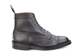 M7527 - Men's Derby ToeCap Boot - Black Scotch Grain - R E Tricker Ltd