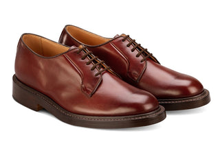 Robert Derby Shoe - Burgundy Burnished - R E Tricker Ltd