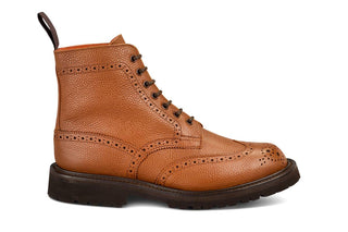 Stephy Brogue Boot - Sienna Olivvia Scotch Grain - R E Tricker Ltd
