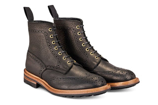 Stow Country Boot - Black Buffalo (Tricker's Exclusive) - R E Tricker Ltd