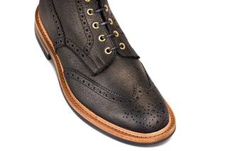 Stow Country Boot - Black Buffalo (Tricker's Exclusive) - R E Tricker Ltd