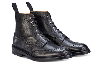 Stow Country Boot - Black Muflone - R E Tricker Ltd