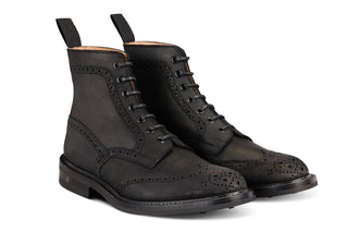 Stow Country Boot - Black Waxy Commander - R E Tricker Ltd