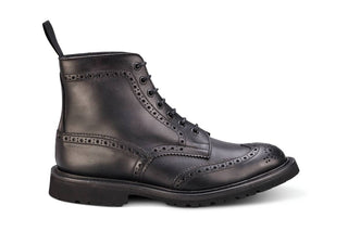 Stow Country Boot - Black Waxy Hidro - R E Tricker Ltd