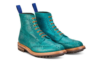 Stow Country Boot - Blue Pull-Up Full Grain Tricker's Exclusive) - R E Tricker Ltd