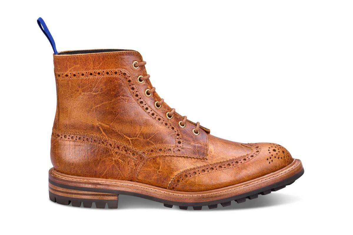 Leather Stow Trickers Stow Country Boot Tan Pull-Up Full Grain