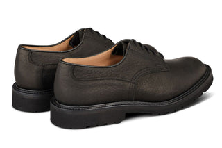Woodstock Plain Derby Country Shoe - Black Buffalo - R E Tricker Ltd