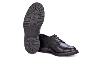 Woodstock Plain Derby Country Shoe - Black Olivvia Deerskin - R E Tricker Ltd