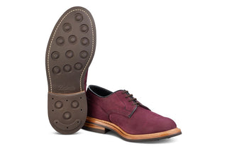 Woodstock Plain Derby Country Shoe - Blackberry Hydro Nubuck - R E Tricker Ltd