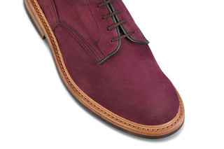 Woodstock Plain Derby Country Shoe - Blackberry Hydro Nubuck - R E Tricker Ltd