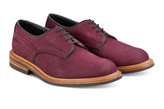 Woodstock Plain Derby Country Shoe - Blackberry Hydro Nubuck - R E Tricker Ltd