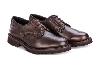 Woodstock Plain Derby Country Shoe - Brown Olivvia Deerskin - R E Tricker Ltd