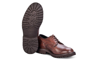 Woodstock Plain Derby Country Shoe - Chestnut Olivvia Deerskin - R E Tricker Ltd