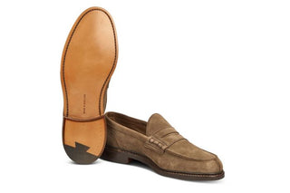 Adam Penny Loafer - New Brown Suede - R E Tricker Ltd