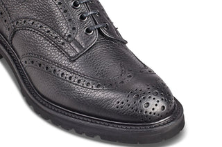 Bourton Country Shoe - Black Olivvia Shrunken Grain - R E Tricker Ltd
