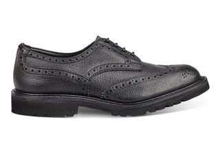 Bourton Country Shoe - Black Olivvia Shrunken Grain - R E Tricker Ltd