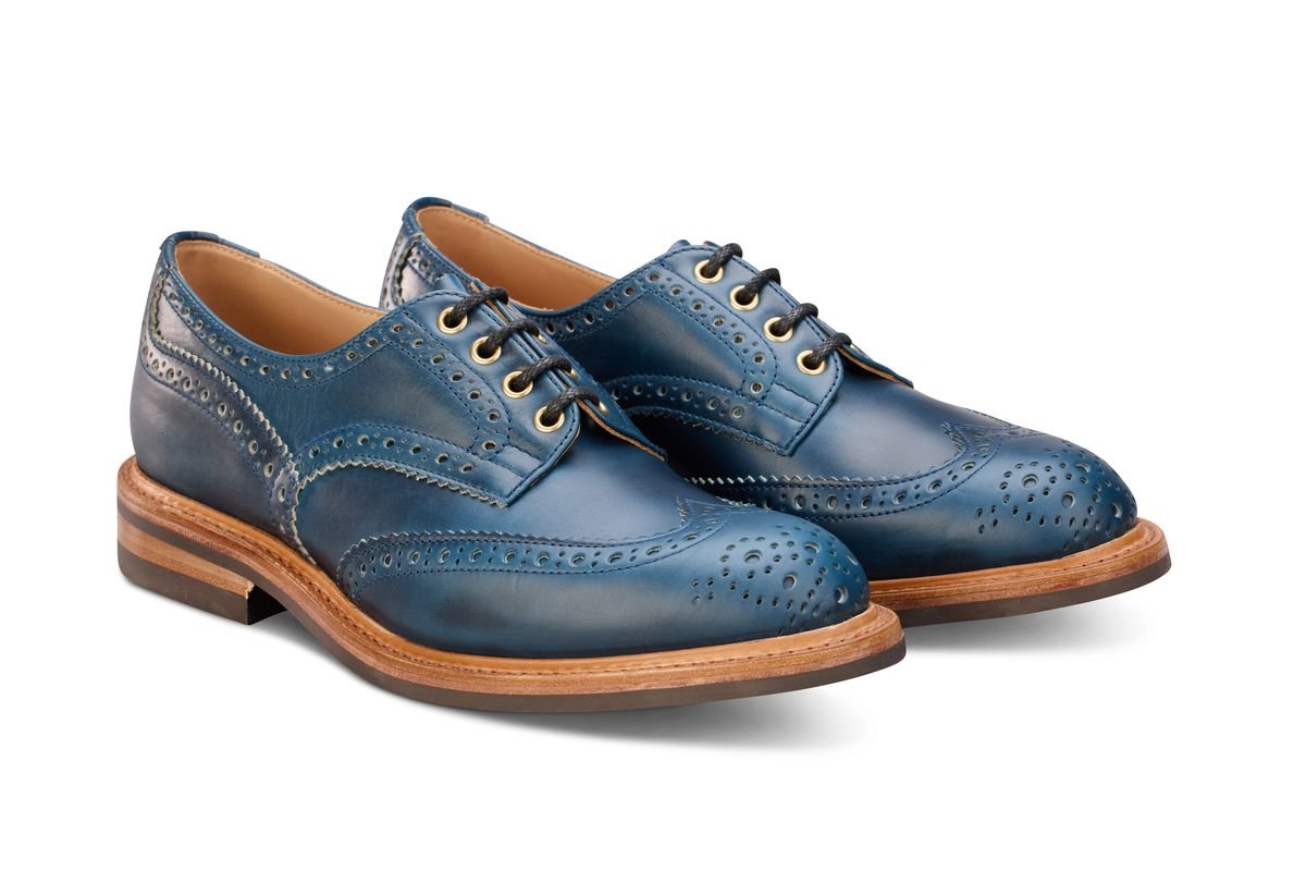 Bourton Country Shoe - Parisian Blue – R E Tricker Ltd