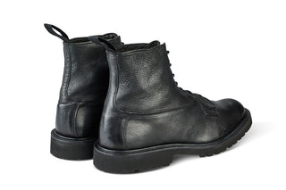 Burford Country Boot - Black Olivvia Deerskin - R E Tricker Ltd