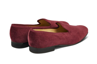 CHURCHILL VELVET SLIPPER - Burgundy - R E Tricker Ltd