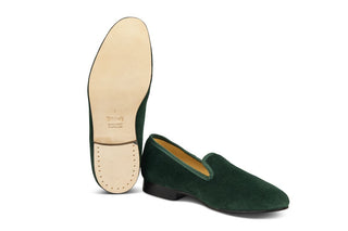 CHURCHILL VELVET SLIPPER - Green - R E Tricker Ltd