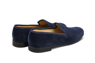 CHURCHILL VELVET SLIPPER - Navy - R E Tricker Ltd