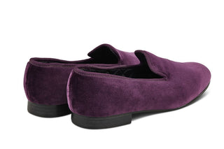 CHURCHILL VELVET SLIPPER - Purple - R E Tricker Ltd