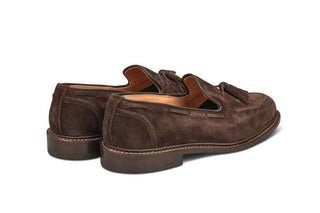 Elton Tassel Loafer - Coffee Suede - R E Tricker Ltd