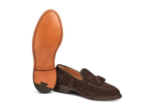 Elton Tassel Loafer - Coffee Suede - R E Tricker Ltd