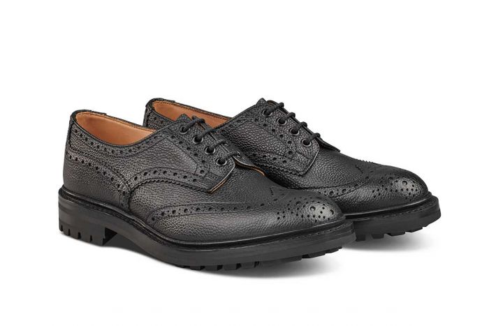 Ilkley Country Shoe Black Scotch Grain – R E Tricker Ltd