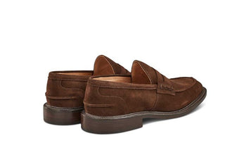 James Penny Loafer - Chocolate Suede - R E Tricker Ltd