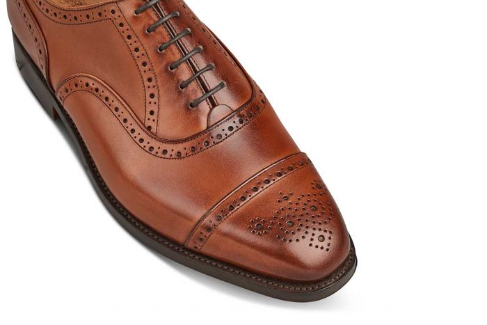 Kensington Toecap Oxford City Shoe - Beechnut Burnished – R E