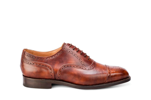 Kensington Toecap Oxford City Shoe - Brown Museum Calf