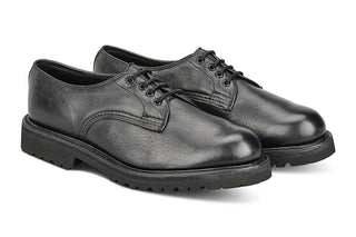 Linda Derby Tramper Shoe - Olivvia Deerskin - Black - R E Tricker Ltd