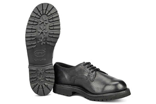 Linda Derby Tramper Shoe - Olivvia Deerskin - Black - R E Tricker Ltd