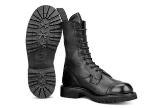 Lucia Super Boot - Olivvia Deerskin - Black - R E Tricker Ltd
