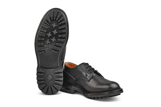 Matlock Country Shoe - Black Scotch Grain (6 Fitting) - R E Tricker Ltd