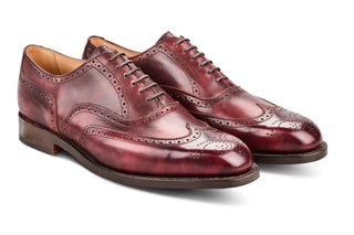 Piccadilly Brogue Oxford City Shoe - Burgundy Museum - R E Tricker Ltd