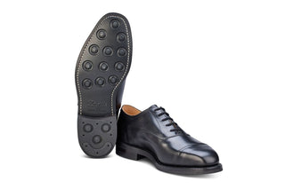 Regent Plain Toecap Oxford City Shoe - Black - R E Tricker Ltd