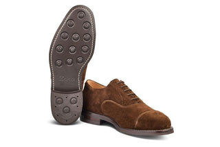 Regent Plain Toecap Oxford City Shoe - Chocolate Repello - R E Tricker Ltd
