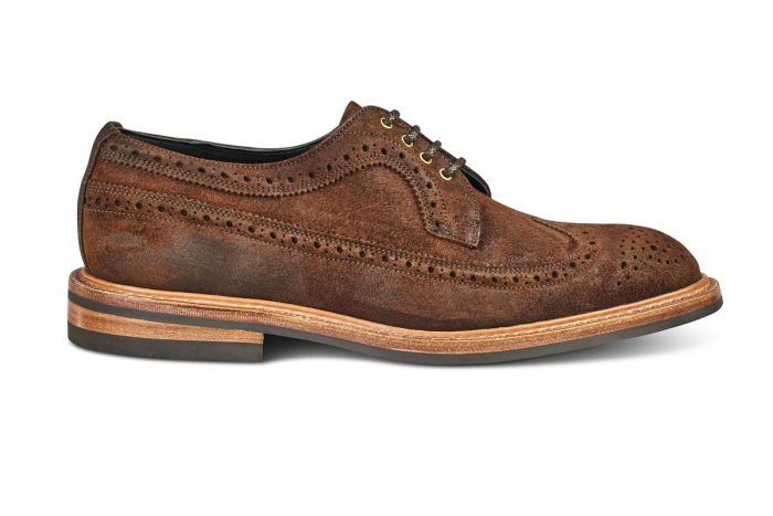 Richard Longwing Brogue - Ridge Reverse Suede – R E Tricker Ltd