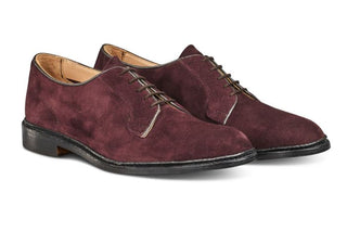 Robert Derby Shoe - Barolo Suede - R E Tricker Ltd