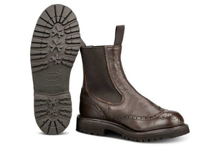 Silvia Country Dealer Boot - Olivvia Deerskin - Brown - R E Tricker Ltd